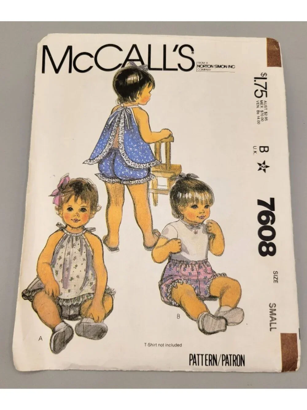 McCall's Baby's Top and Panties Sewing Pattern 7608 Size Small UNCUT